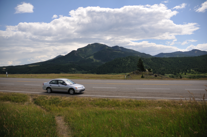 A photo of our valiant steed, a 2001 Honda Civic. Later to be known as the “Hotel Honda”.